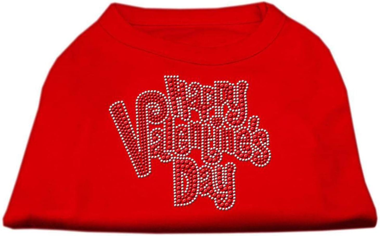 Mirage Pet Products Happy Valentines Day Rhinestone Dog Shirt, Large, Red