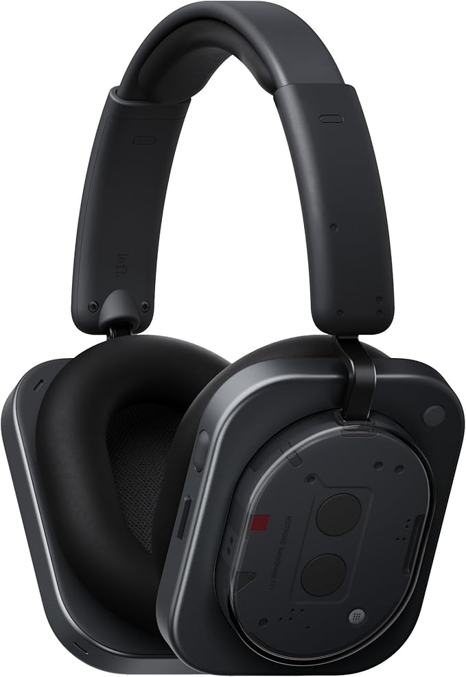 Nothing Headphone (1) Wireless Over Ear Headphones with Active Noise Cancelling, Up to 80 Hours of Battery Life, Hi-Res, Spatial Audio, Water Resistance - Black