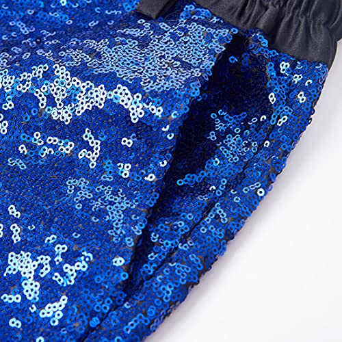 Mens Fashion Gradient Colors Sequins Two Pieces Set Suits3