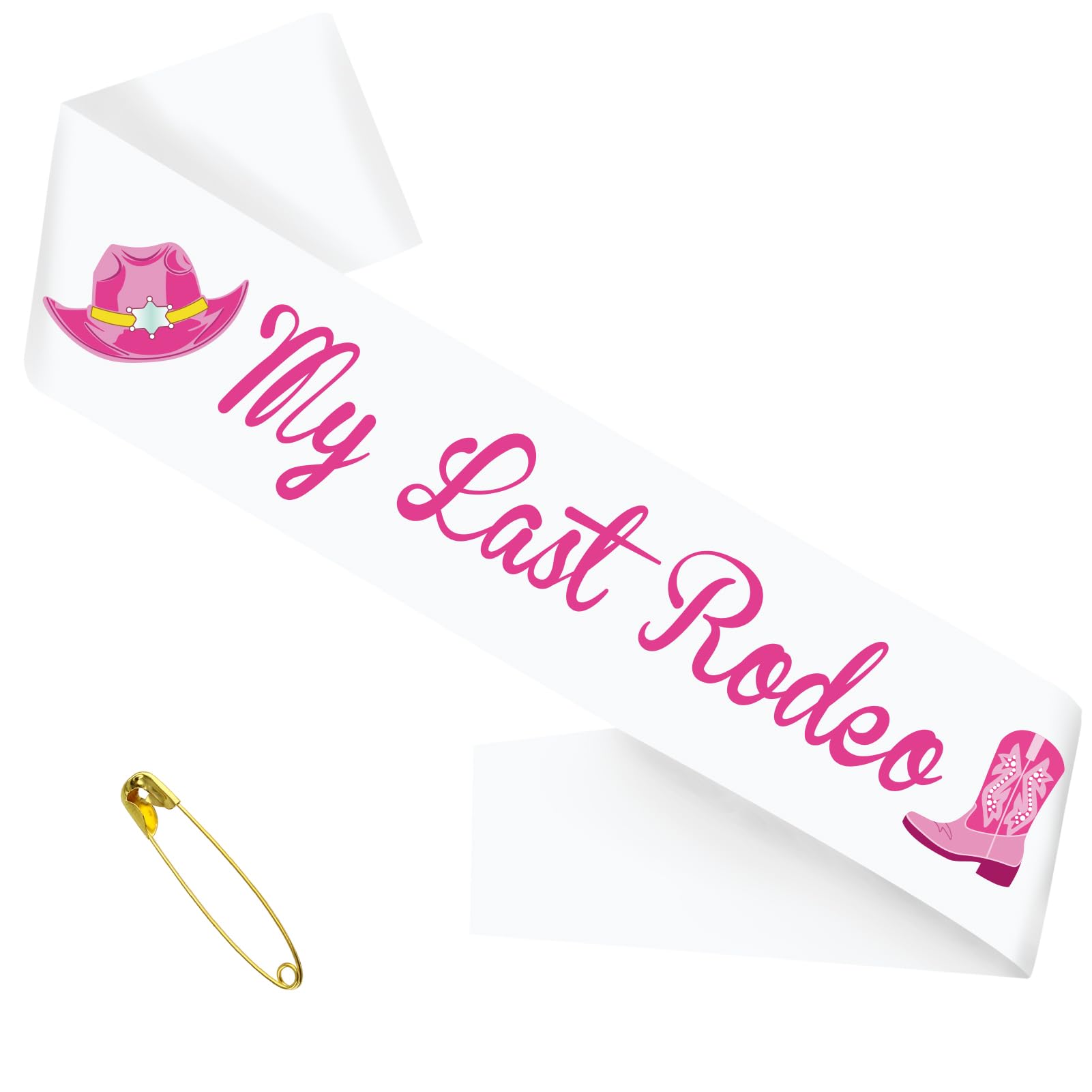 Hot Pink My Last Rodeo Sash, White Funny Bride to be Sash for Let’s Go Girls Western Cowgirl Bridal Shower Bachelorette Party Decorations Accessory