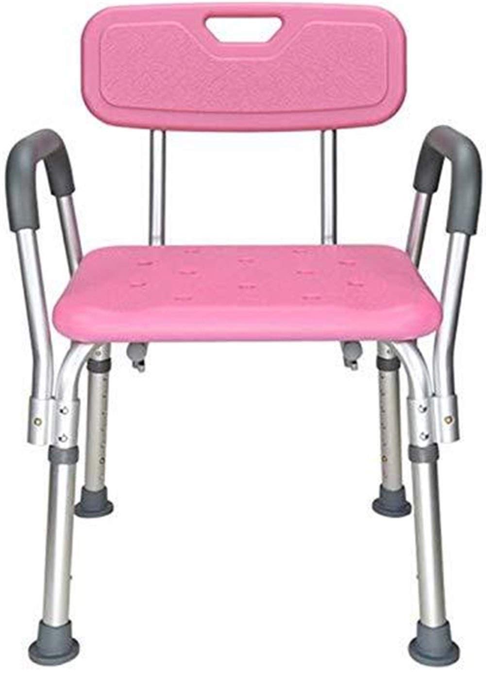 Chaise de douche avec accoudoirs et dossier réglable en aluminium
