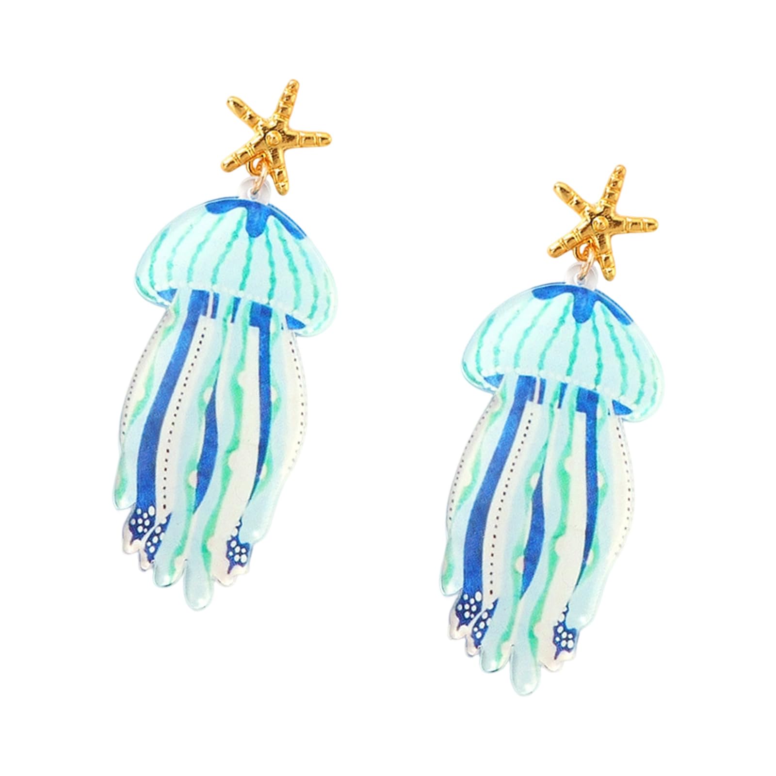 BWANGIAO Blue Sea Creature Acrylic Earrings Lightweight Dangle Earrings for Women Fashion Jewelry Accessories