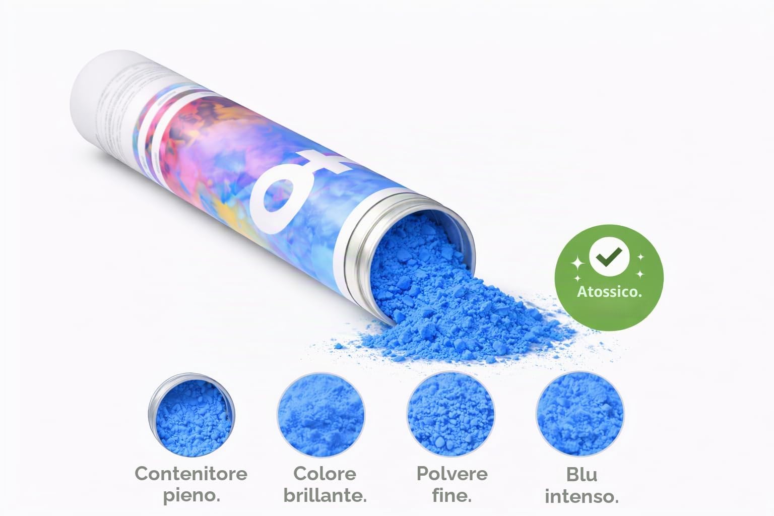 ZENDA CLUB® Set di 7 Cannoni per Polvere Holi – 7 Colori Intensi – Bianco, Rosa, Verde, Arancione, Giallo, Blu, Viola – Cannone Holi Non Tossico – Effetto Festa & Festival – Uso Esterno – 30 cm
