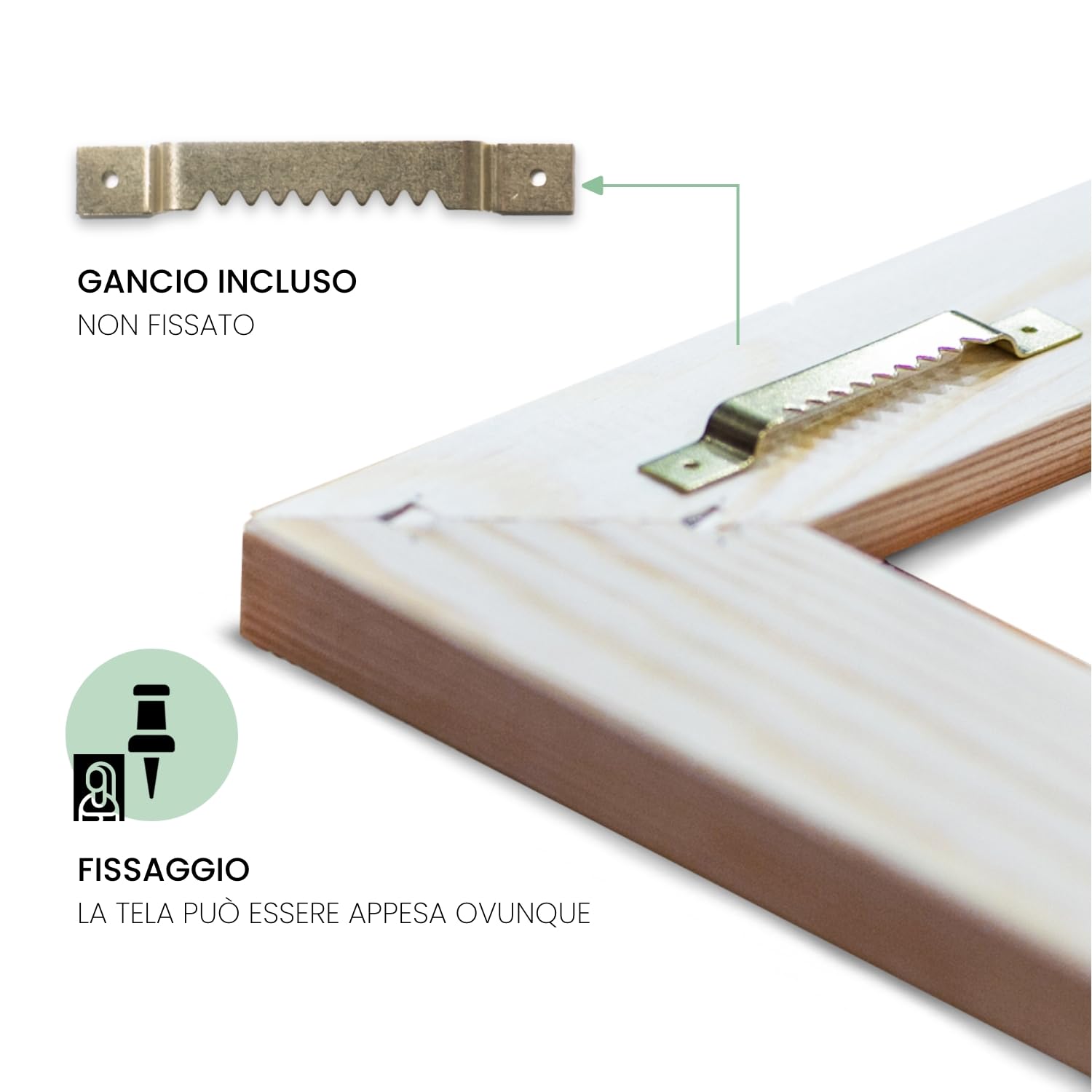 PrintedGift Tela Personalizzata con Foto 60x40cm su Cotone Naturale 340g, Quadro con Telaio Legno Abete 2cm Resistente UV, Idea Regalo Emozionale Casa e Ufficio - Realizzato con cura in Italia