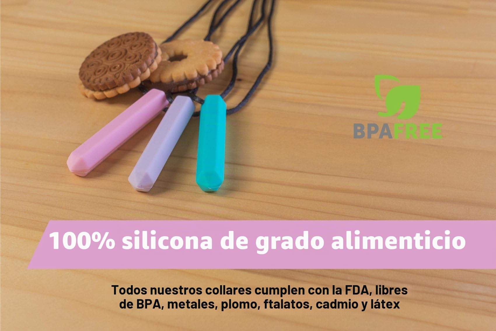 Tilcare Chew Chew Colgante (8 paquetes) - Lo mejor para niños o adultos a los que les gusta morder o tienen autismo - Colgante de silicona para masticar - Colgante masticable para niños y niñas