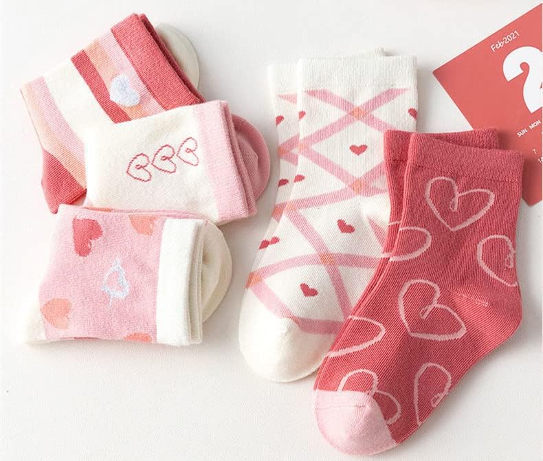 Toptim Kids Girls' Crew Socks Cute Casual Dress Cotton Socks 3-12 Years - Image 6