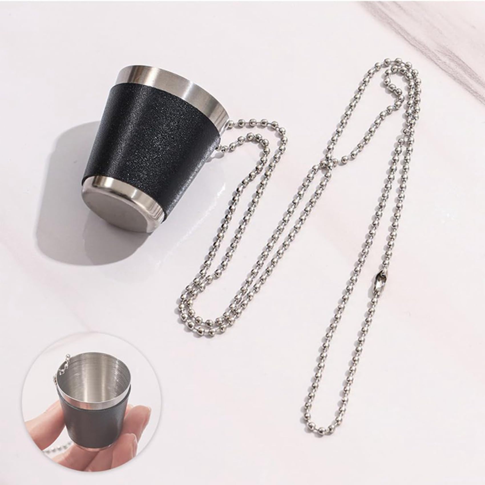 Paquet de 60 Verres à Shot en Métal pour Suspendre des Verres à Shot en Acier Inoxydable avec Chaîne Verre à Shot 30 ML Gobelet à Shot pour Les Fêtes,B