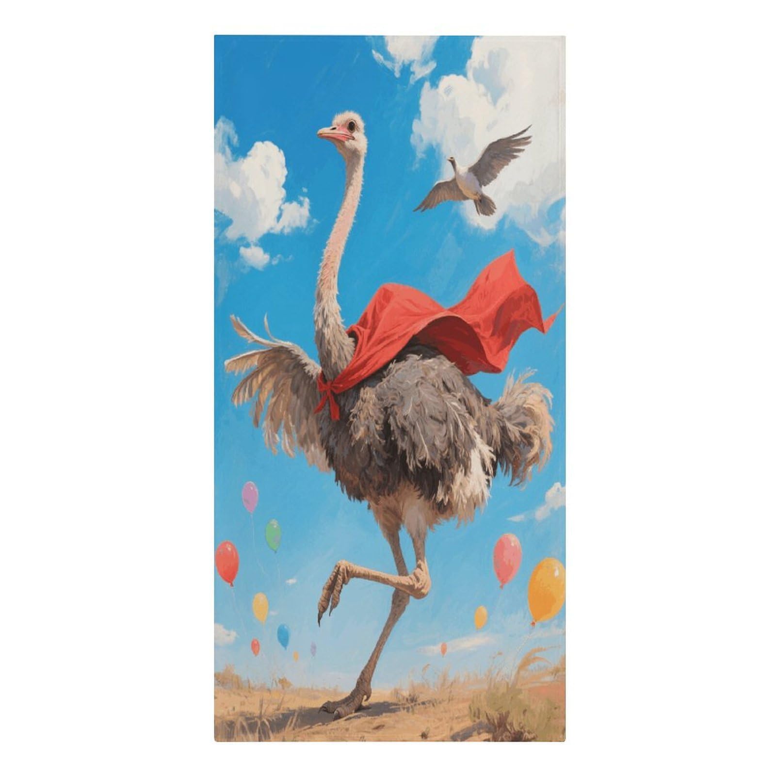 VstaDank Ostrich Beach Towel Vacation Essentials Sand Free Soft Quick Dry Swim Towels 61"x30" Modern Extra Large Towels Lightweight Microfiber Beach Towel for Swimming Pool