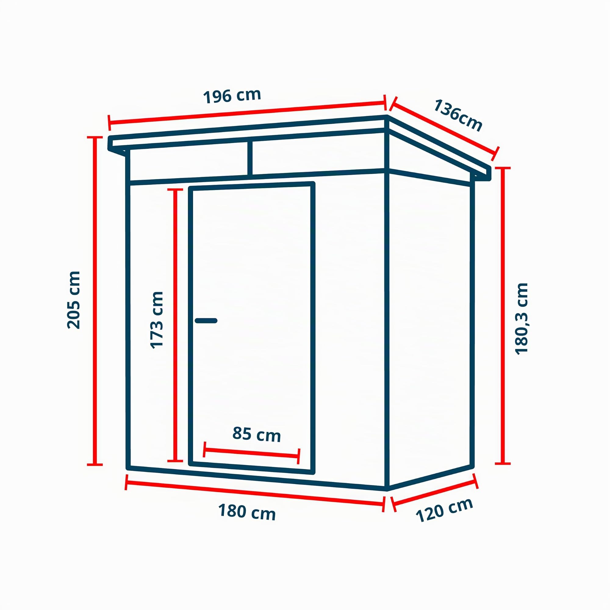 GFP Primeyard Abri de Jardin en métal 180x120x205 cm Armoire de Jardin Anthracite