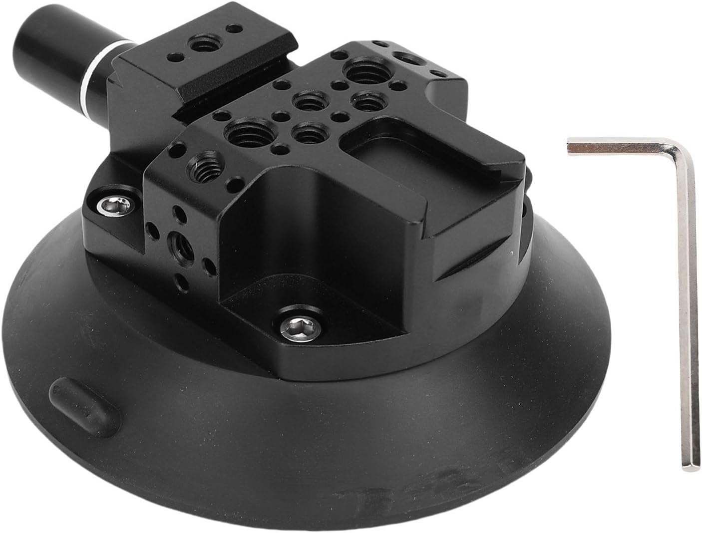 Hand Pump Vacuum Suction Cup Professional Camera Car Suction Cup Holder with Screw Holes Cold Shoe Mount 4.6 Inch