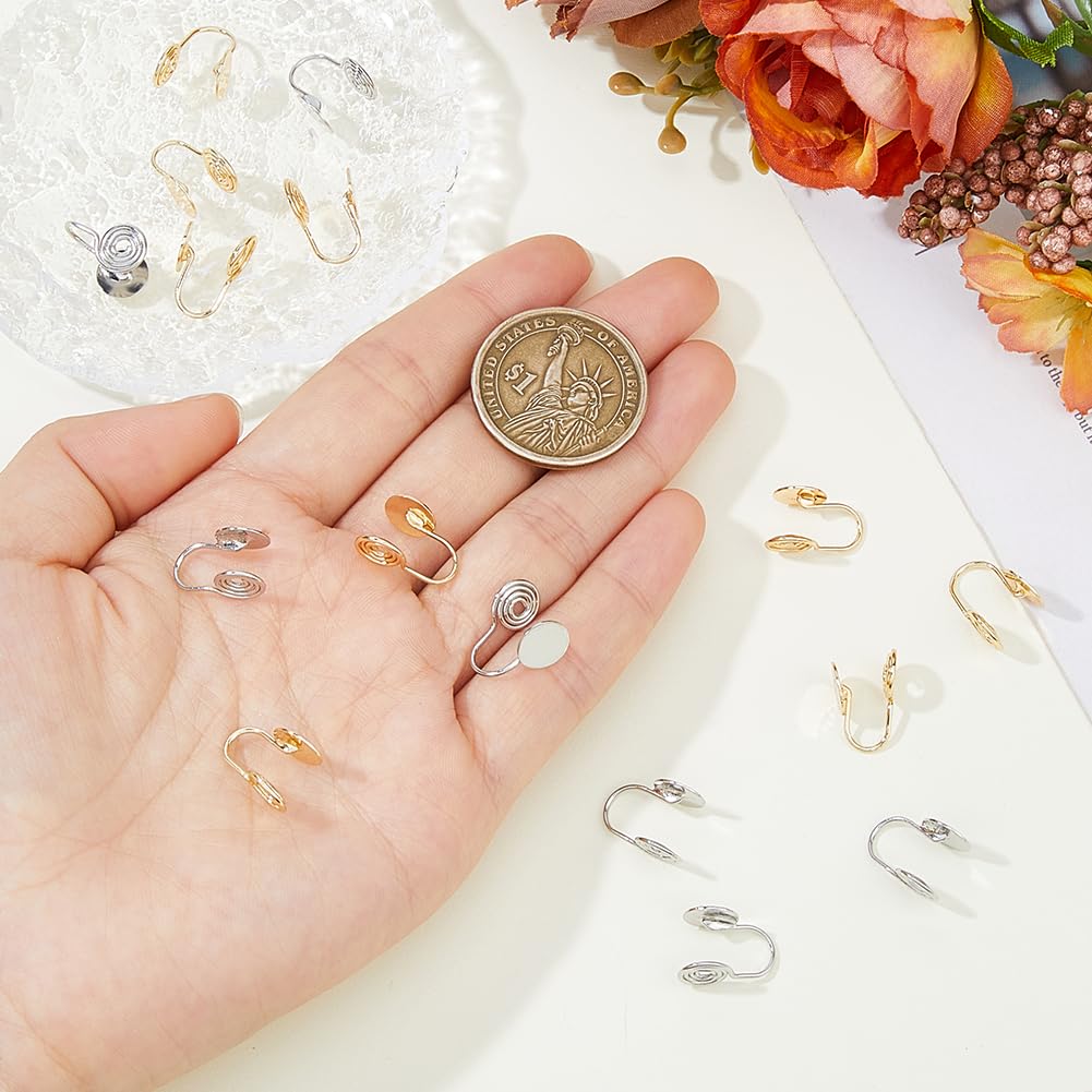 Hobbspring 16 Pieces Pressure Earrings for Keloids 2 Colors Clip-on Non-Pierced Earrings Finding Brass Earring Metal Spiral Compression Ear Cuff Adjustable Keloid Earring for Women Men Ladies - Image 3