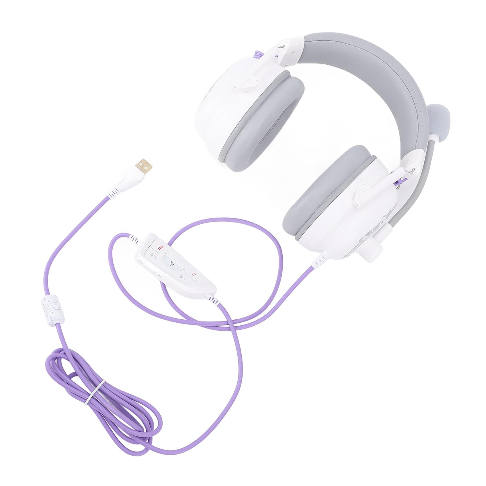 Sxhlseller Gamingowy Zestaw Słuchawkowy HiFi 7.1 z Dźwiękiem Przestrzennym i Mikrofonem z redukcją Szumów Lekkie Słuchawki Nauszne dla Entuzjastów Gier ABS PC (WHITE)