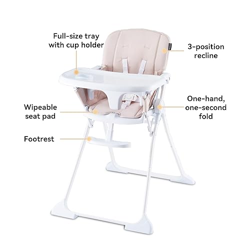 Miniatura 5 de Pamo Babe Silla alta para niños pequeños Silla de altura ajustable Silla de alimentación para bebés (negro)