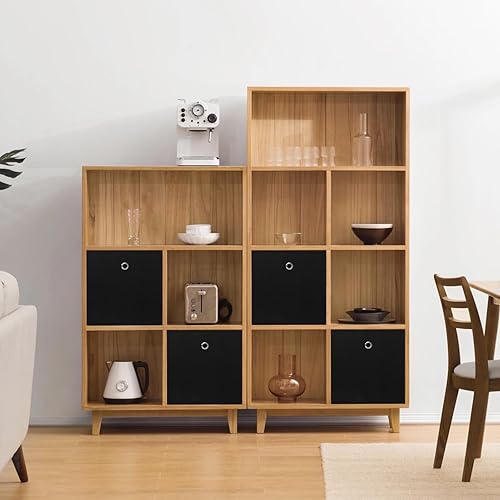 Miniatura 4 de SEVENDOME Contenedores de almacenamiento plegables de 11 pulgadas, cubos de almacenamiento de tela, cestas de almacenamiento plegables para el