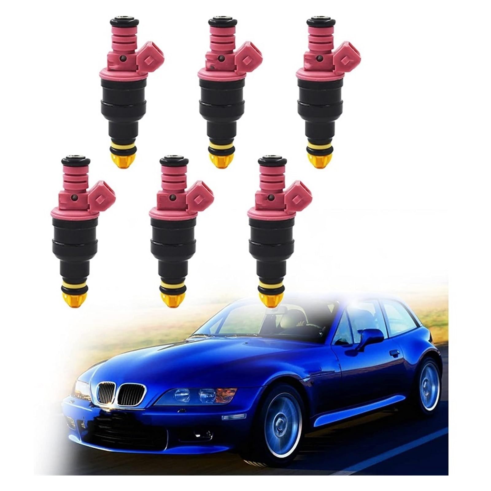 Hutianbrt 6Pcs Fuel Injectors Compatible For Bmw 328I Z3 M3 528I 1996-2000 2.8L 3.2L L6 0280150440 Car Accessories
