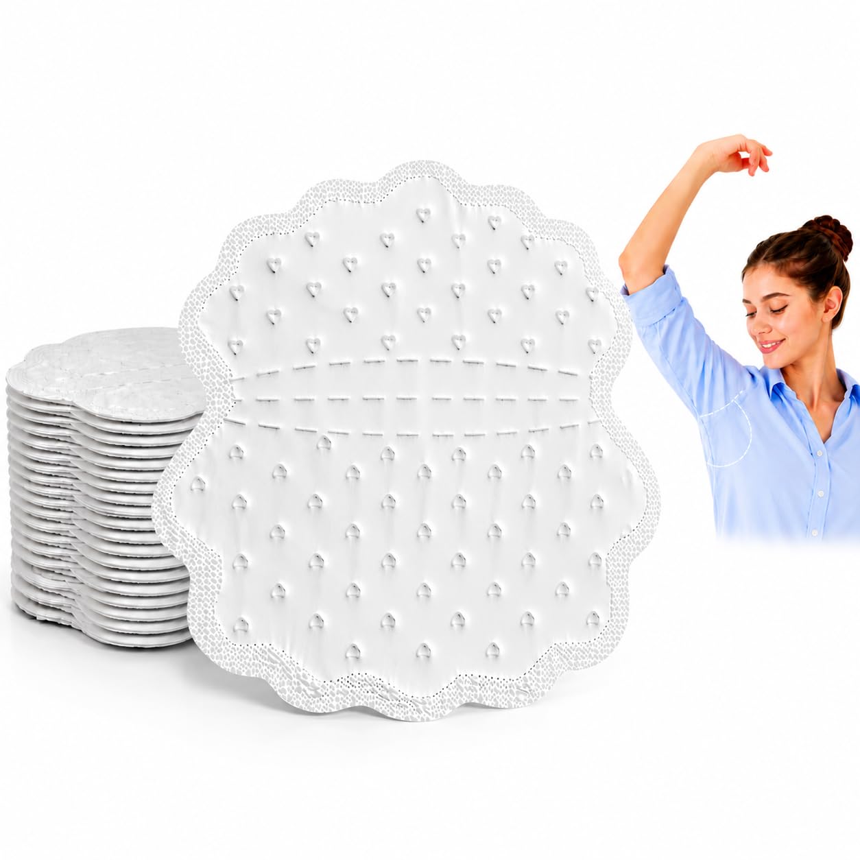 Almohadillas Sudor Axilas 60 Piezas, Sobaqueras Sudor Autoadhesivas Invisibles, Antitranspirante Axilas con Efecto Mentol, Absorbentes Contra Manchas y Olor, para Hombre y Mujer