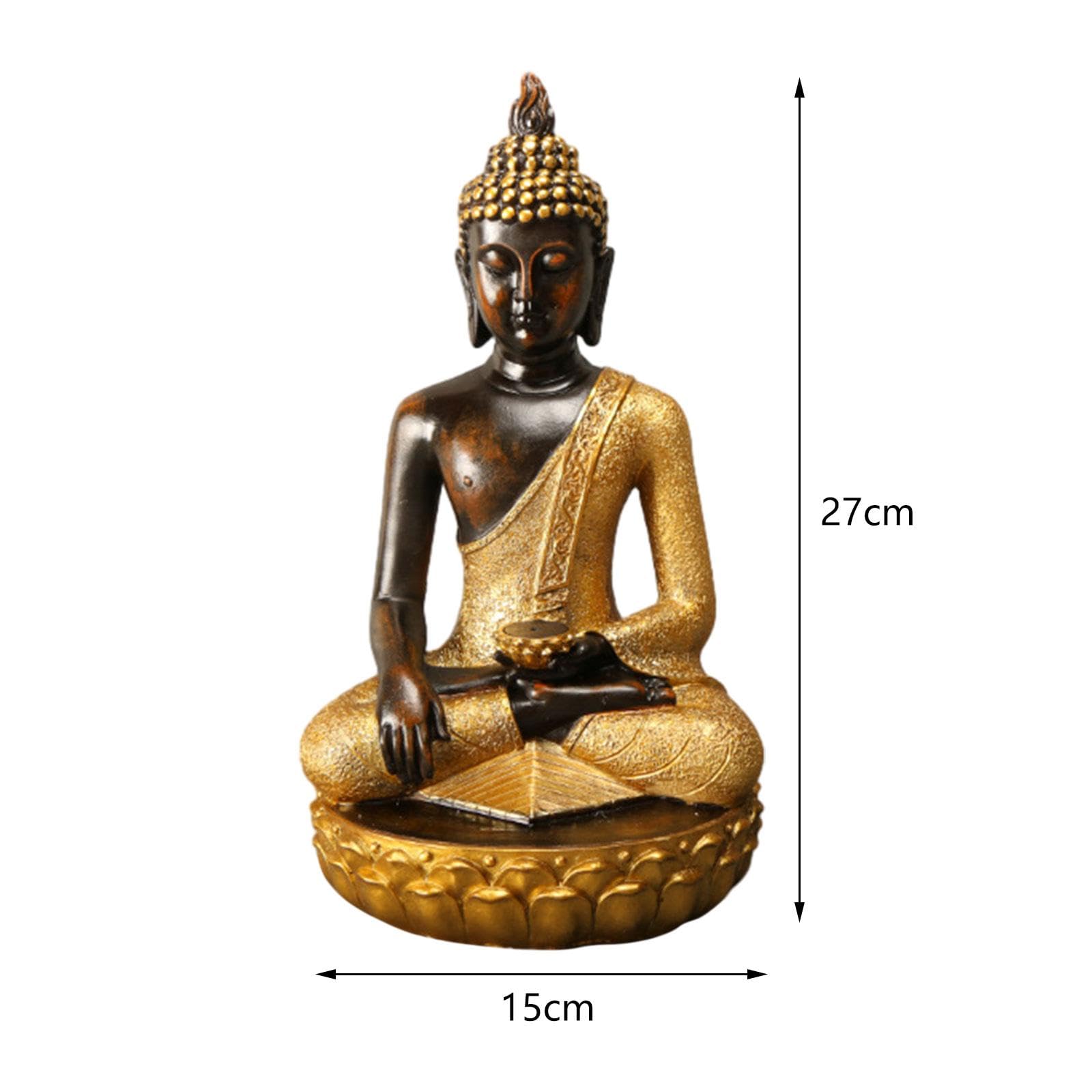 置きタイプ仏像 Amazon｜仏像 釈迦如来 19cm(金メッキ/24金) 仏師：牧田秀雲