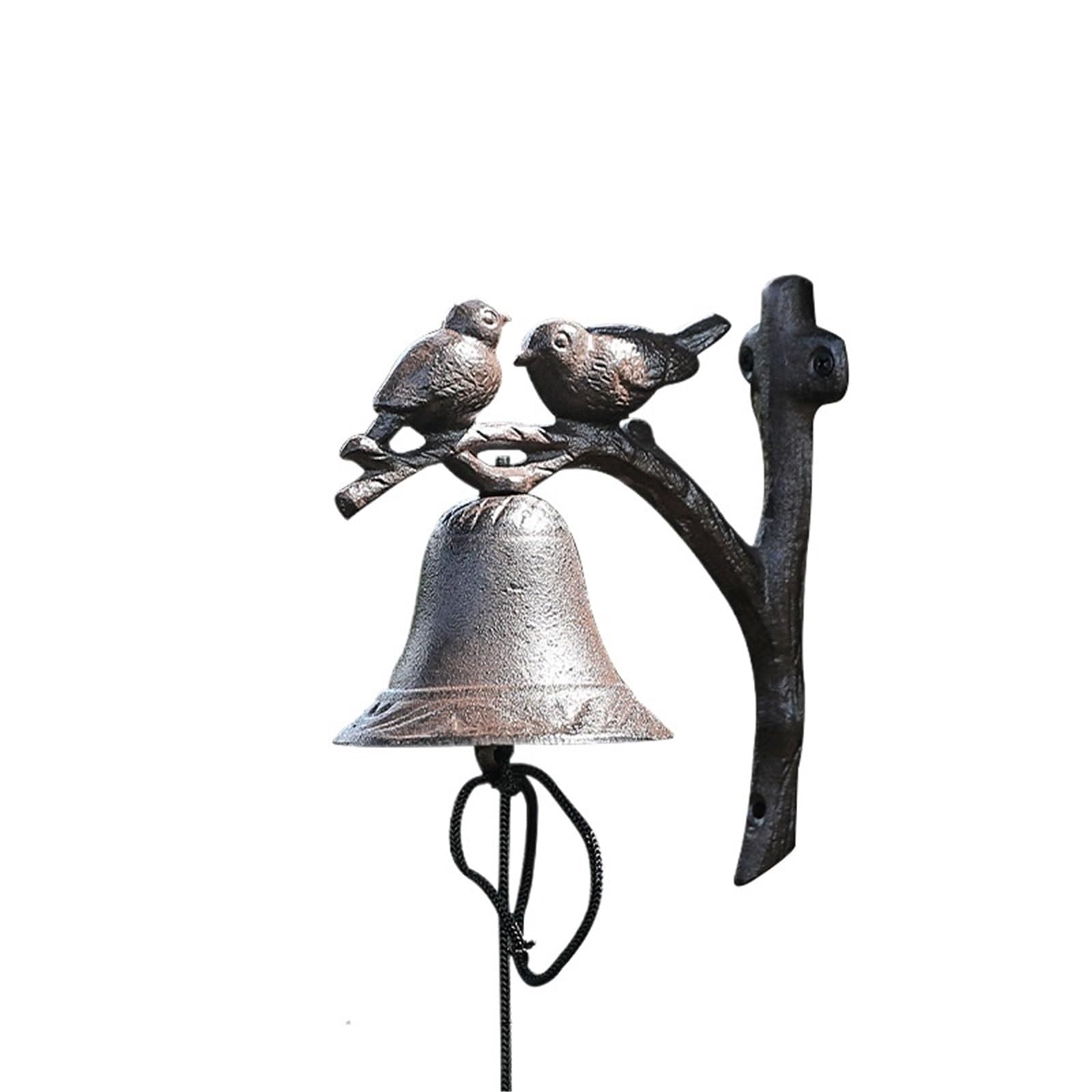 Dfgrgrv Style 1 Cast Iron Bell Doorbells Flowers And Birds Bells Hand Rattles Cast Iron Wind Chimes Villa Patio Decoration Vintage(Style 1)