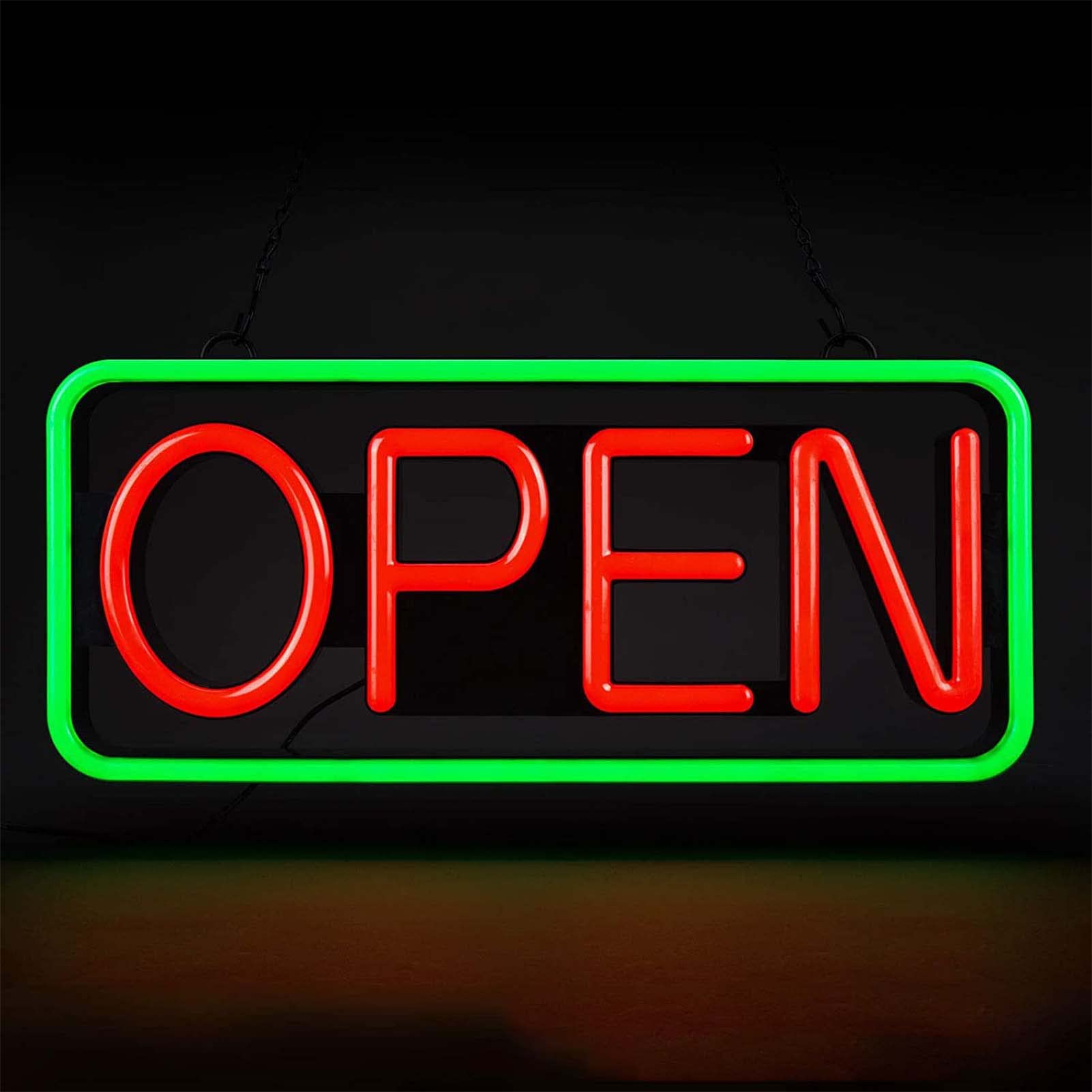 Grande Lampeggiante insegna Aperta al Neon a LED con Telecomando,Luce al Neon Notturna,Luminoso ed efficiente dal Punto di Vista energetico,per Negozi, Bar, caffè, ristoranti,Verde