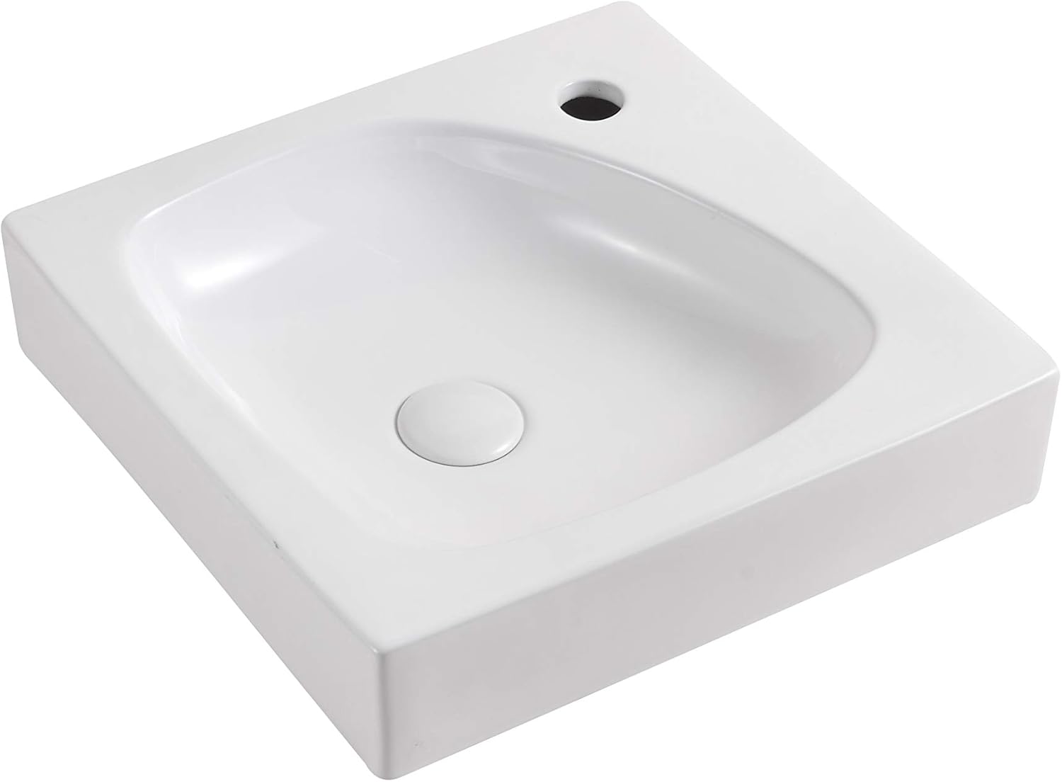 Creative Product Elanti Collection EC1604 Elanti 1604 Porcelain Rectangular Vessel Sink, (16 x 16 x 3.6 Inches)