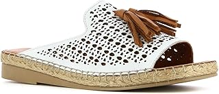 Zuecos Planos FLEQUI - Zuecos para Mujer de Piel - Color Blanco