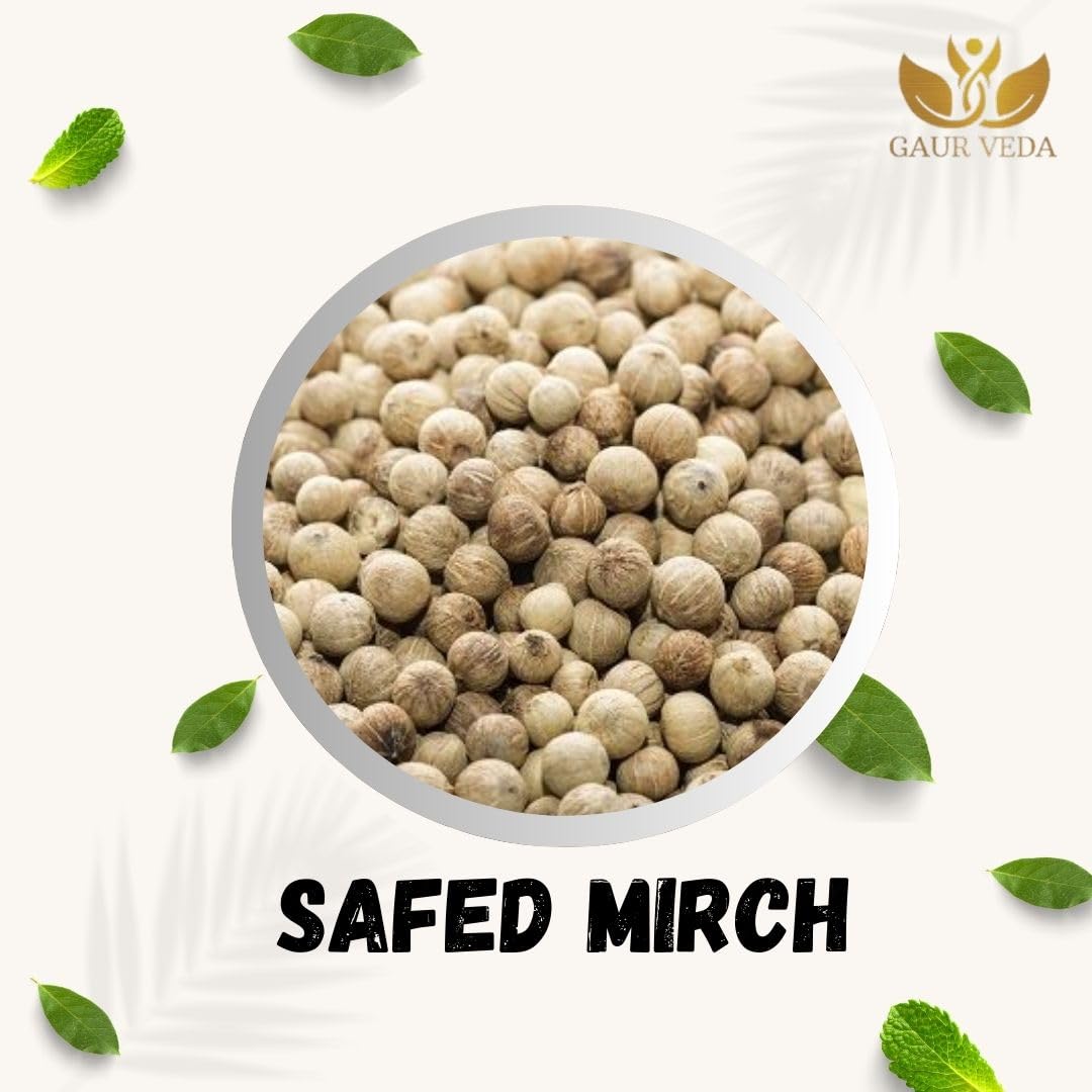 Gaurveda White Pepper - Safed Mirch - White Mirch - Dakhani Mirch - Piper Nigrum (500 Grams) - Image 3 thumbnail