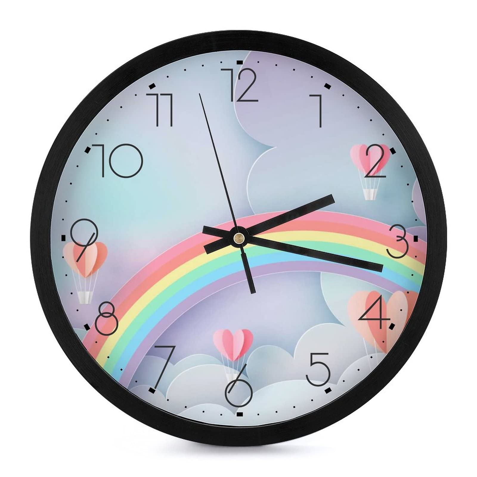 Horloge Murale Arc-en-Ciel Decorative de 25.4cm pour Salon et Chambre d'Enfant