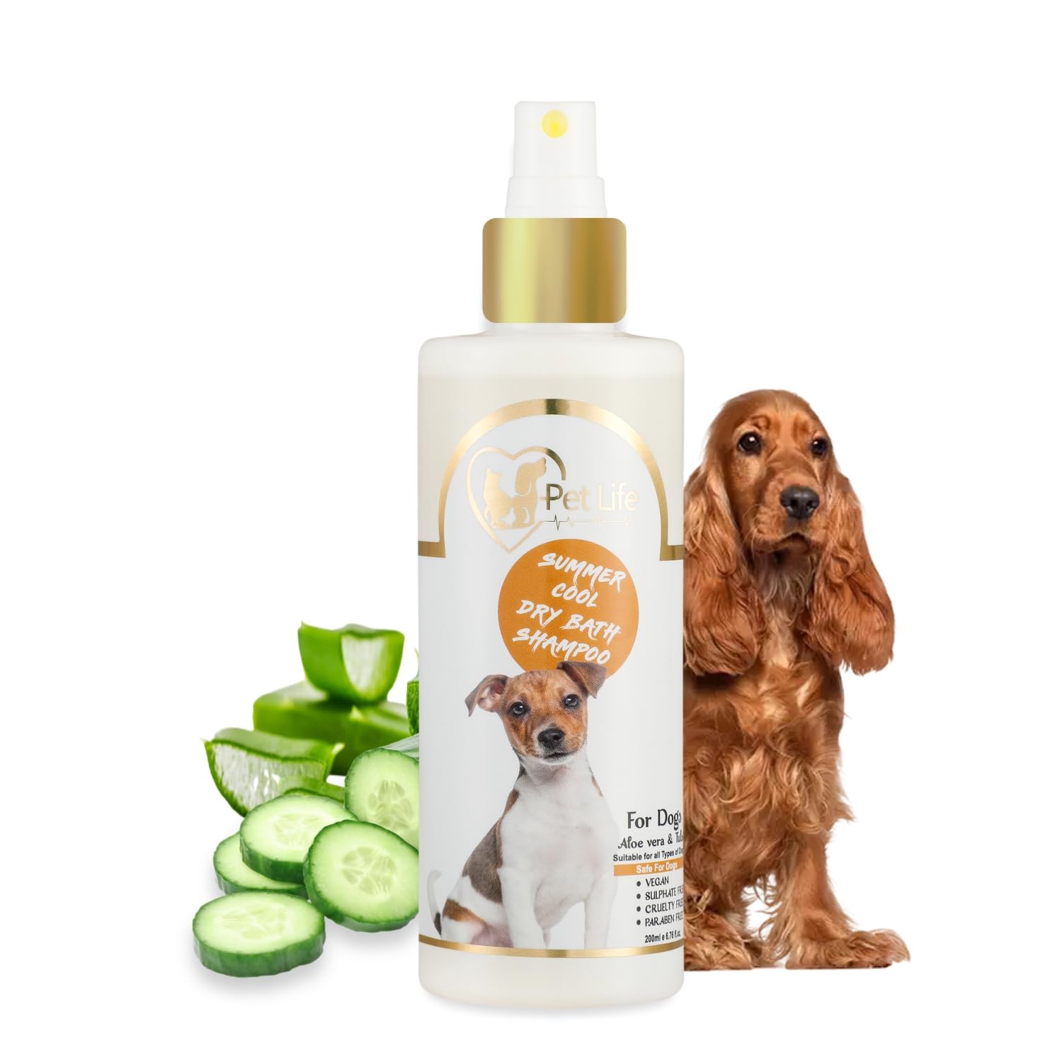 Pet Life Summer Cool Dry Bath Shampoo for Cocker Spaniel Dog & Puppy –Waterless Dog Shampoo Spray |Made Natural Actives for Quick Freshening, Cleaner, Smoother & Shinier Coat for All Dog Breed– 200Ml (B0CG4W6V3F) Amazon Price History, Amazon Price Tracker
