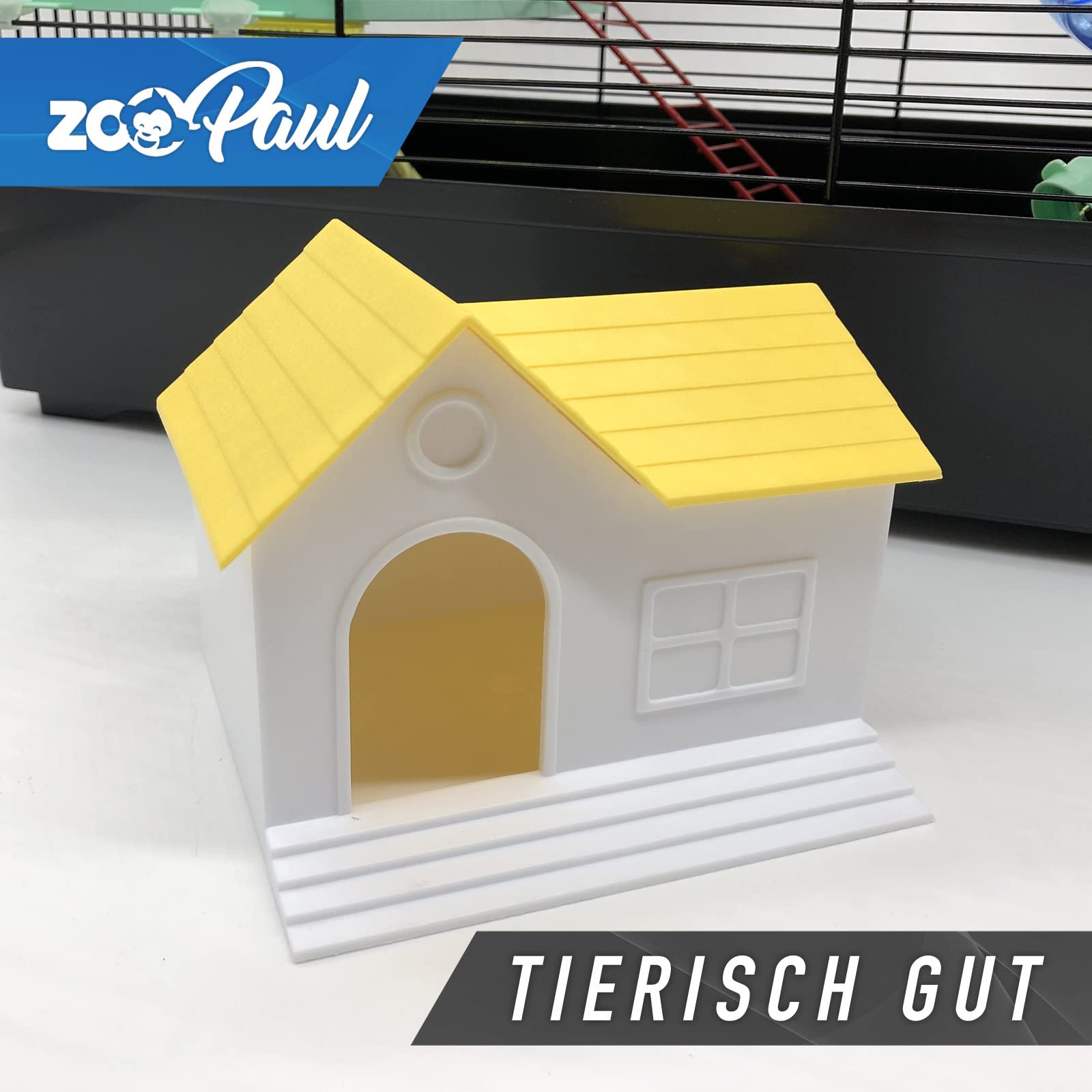 ZooPaul Hamsterkäfig XXL mit Zubehör Bunt für Hamster und Mäuse, Nagerkäfig mit Burg, Treppe, Tunnelsystem, Laufrad und Häuschen, 67 x 49 x 32 cm, Schwarz