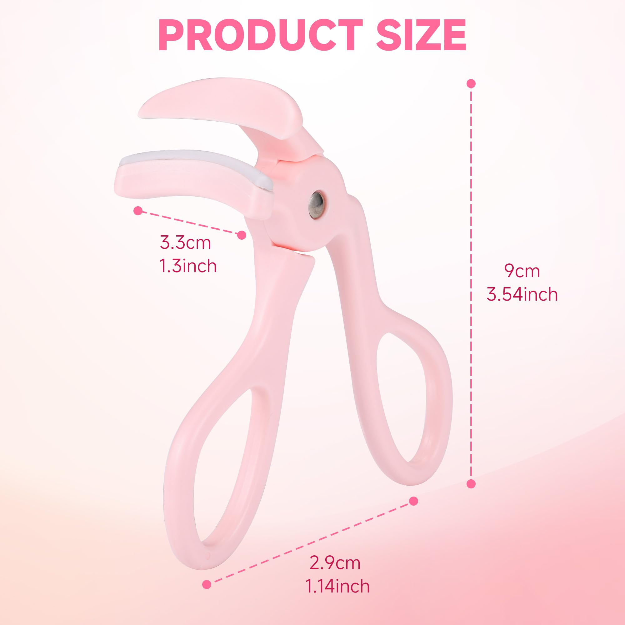 CCbeauty Eyelash Curler,Plastic Eye lash Curler Wide Angle Lash Curler with Replacement Pad Professional Eyelash Curling Clip Makeup Tools for Women(Pink) - Image 2