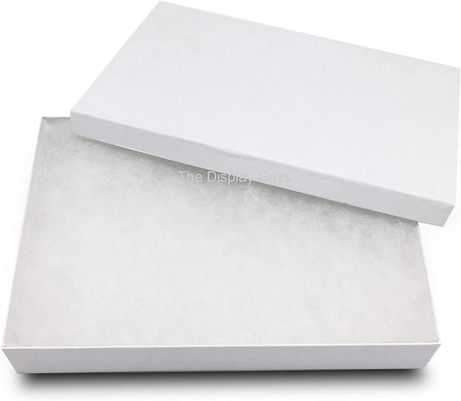 RJ Displays 25 Piece Pack White Swirl Cotton Filled Lidded Jewelry Gift Box Necklace, Belt Buckle, Pendant, Brooch, Bracelet, Bangle, Anklet -Size 5.25" X 3.75" X 1" 5.25" X 3.75" X 1"