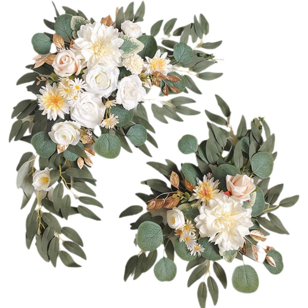 Swag pour fête de mariage et composition florale pour arche de cérémonie