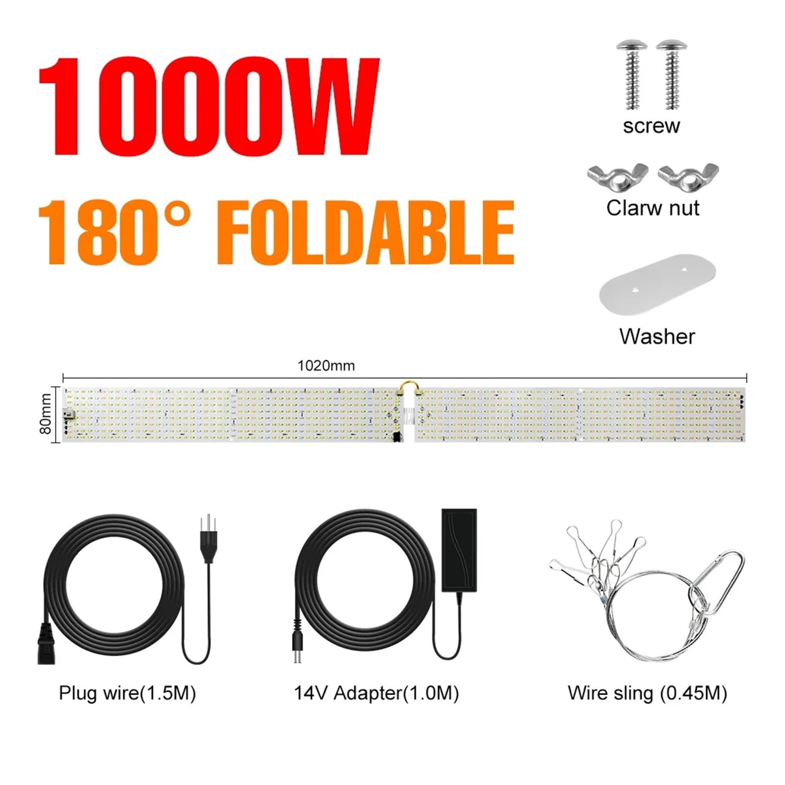 Oświetlenie LED do uprawy Full Spectrum Board Fitolamp kryty hydroponika lampa roślin warzyw uprawa kwiatów szklarnia Oświetlacz ogrodniczy(1000W Full spectrum)