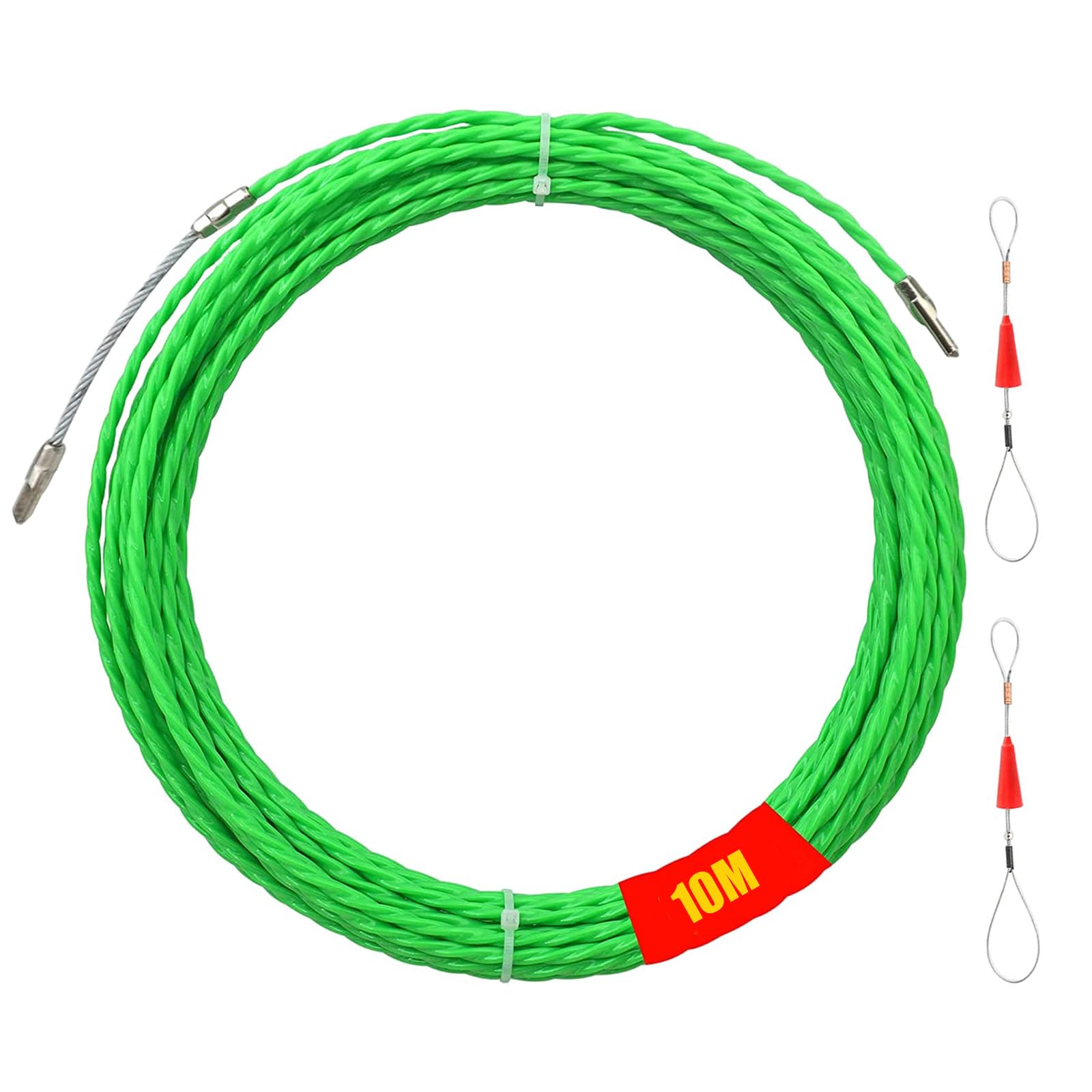 Sonda Elettricista, 10m Sonda Tiracavi, 4 mm Diametro Sonda Passacavi Professionale, Estrattore Cavi Per Cavi Elettricista, Sonda Tiracavi di Poliestere, per la Posa di Cavi di Condotti Vuoti