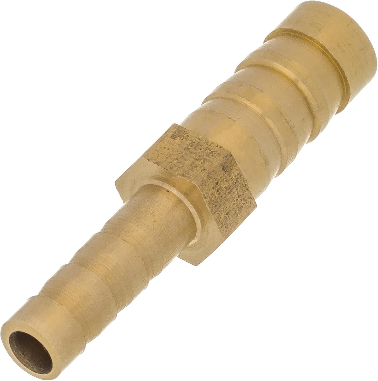 8mm to 5mm Brass Straight Barbed Pipe Fitting Connector Plumbing Hose, Barb Tubing Adapter Coupler Reducer Converter, Used to Connect Lines for Air, Water, Fuel, Oil and Inert Gases