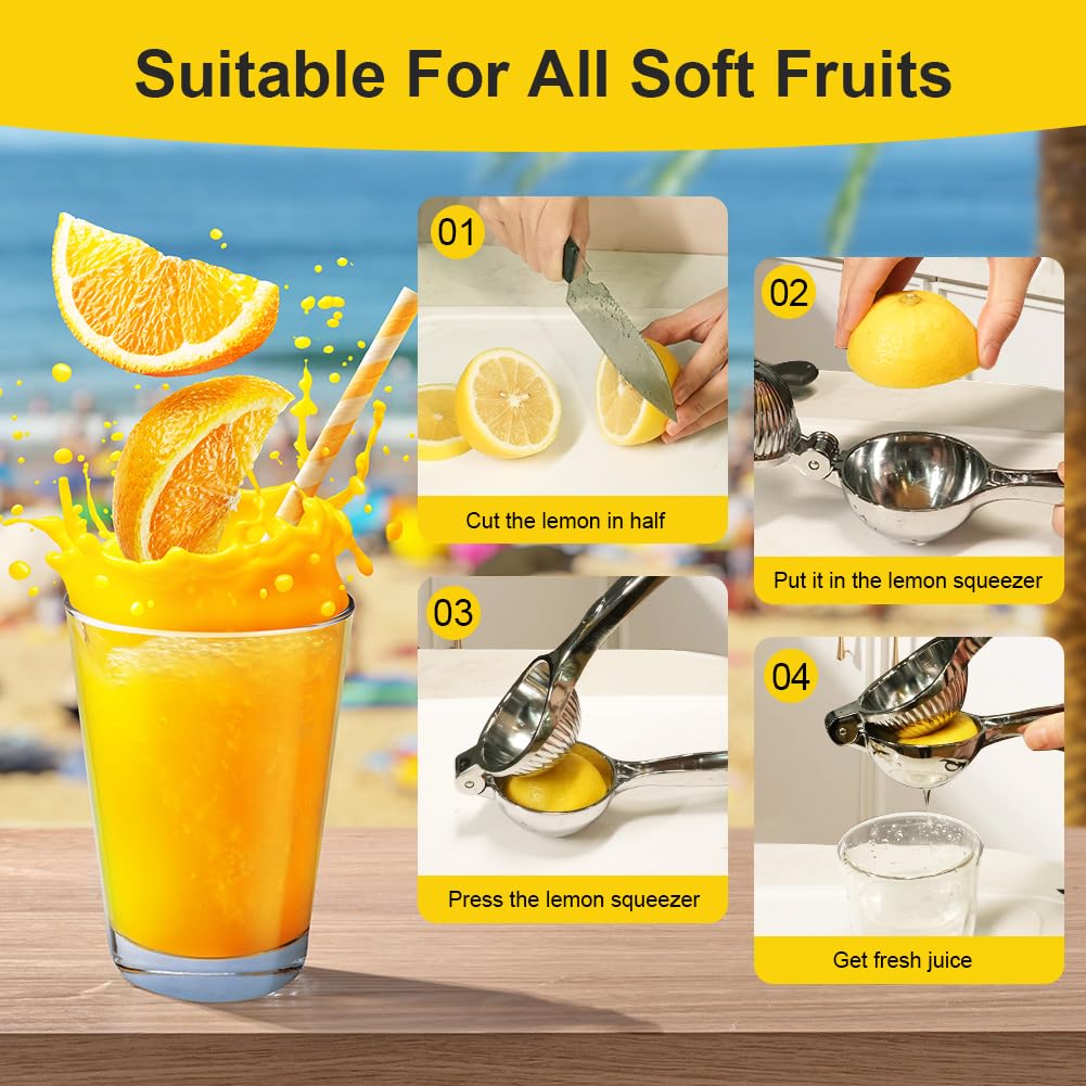 Exprimidor Limón Manual Duradero de Zinc AUAUY para Naranja y Frutas