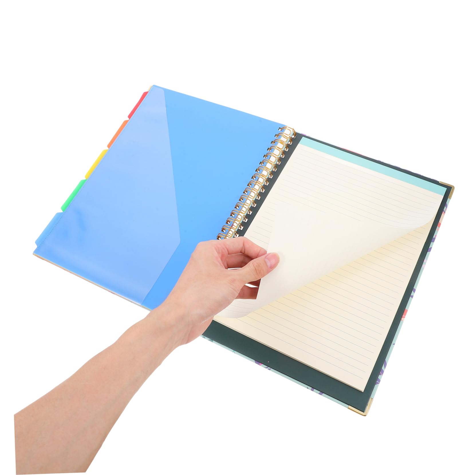 HOMSFOU Cartella Porta Documenti in Pu Pelle Verde con Tasca Interna e Lavagna per Appunti da Ufficio, Quaderno Portablocco Multifunzionale per Studio e Lavoro Elegante e Pratico