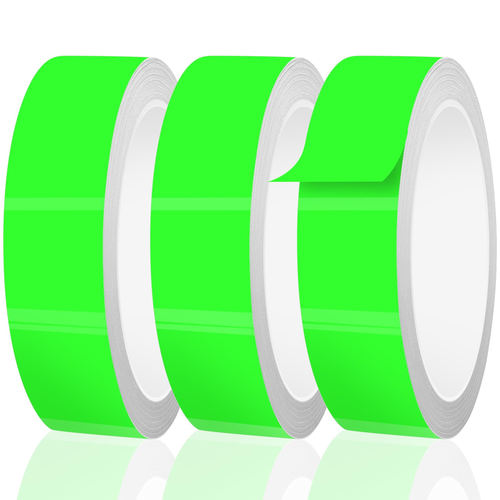 Lutalu 3 Pack Glow in The Dark Tape 33 Ft x 1 inch, Long-Lasting Bright Fluorescent Glow Tape for Christmas Dector, Night Decorations, Safety and Home