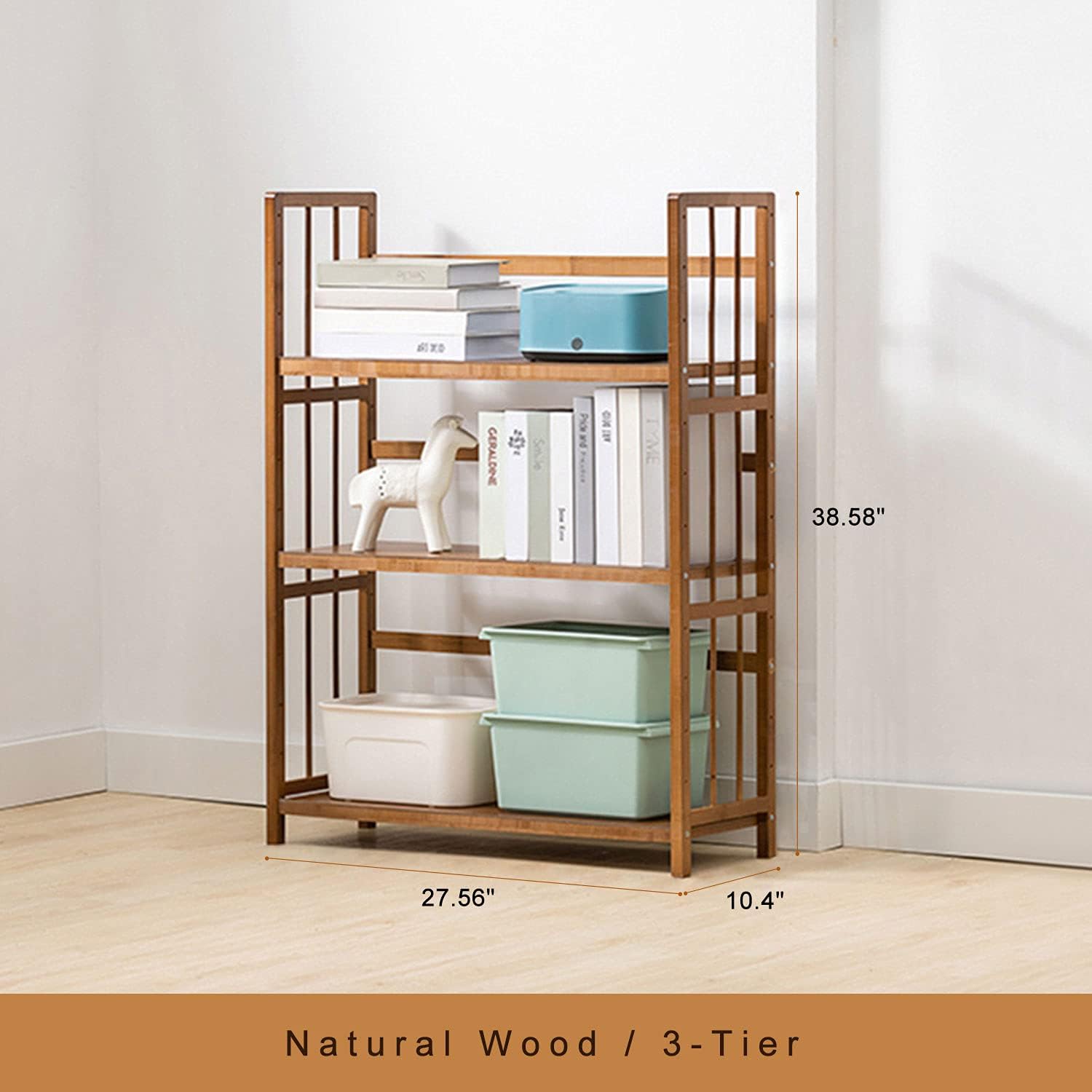 Buy IOTXY Adjustable Bamboo Open Bookshelf Medium 3Tier Free