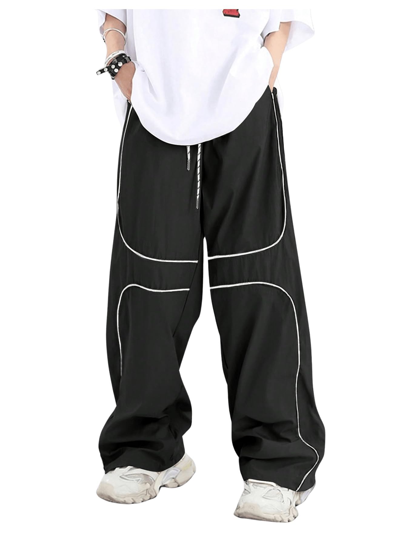 omasu fashion Track Pants for Men Regular Fit NS Fabric Lower Gym Trackpants Elastic Waist Straight Fit Casual-picture-50