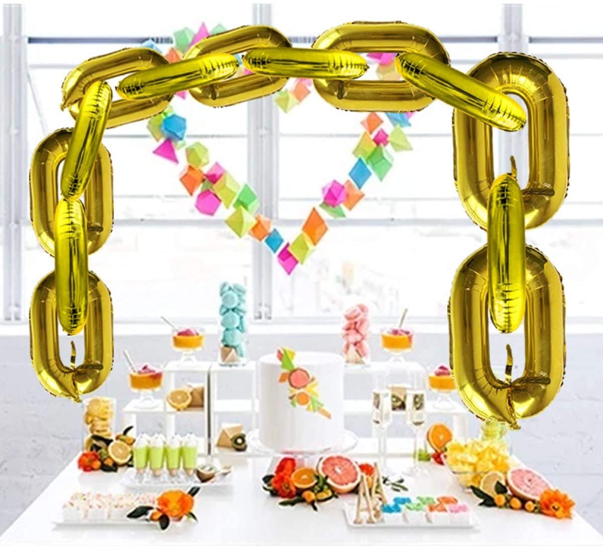 20-Pack Gold Chain Balloons - 80s 90s Party Decor, 32 Inches When Inflated, Foil Balloons For Hip Hop Theme - View #9