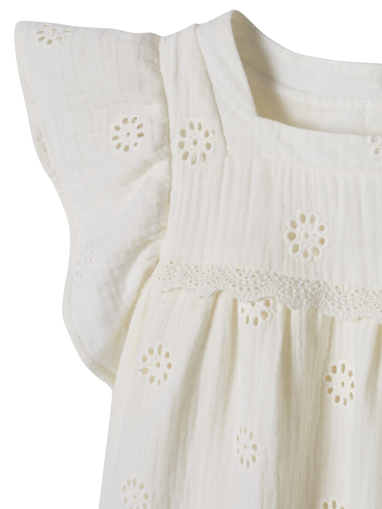 Vertbaudet Mädchen Bluse mit Lochstickerei