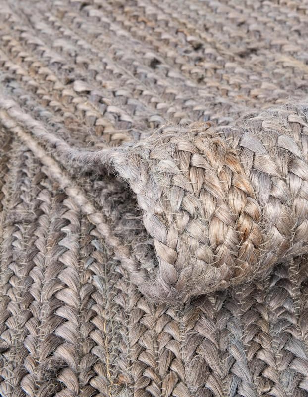 Tapis ovale en jute gris de 0,9 x 1,5 m, tapis de sol en fibre rustique tissée à la main, durable et respectueux des animaux de compagnie pour salon, salle à manger et chambre à coucher