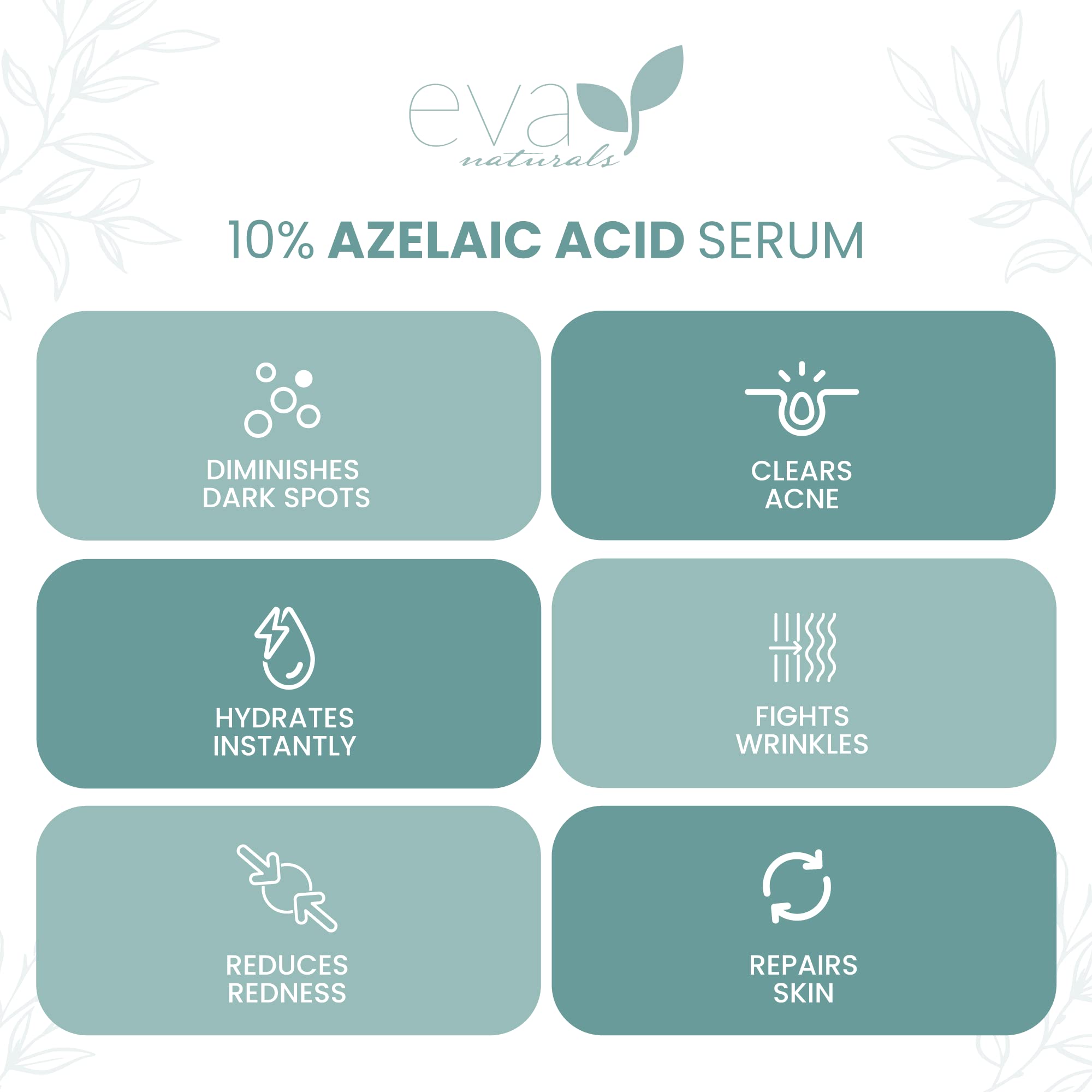Eva Naturals Azelaic Acid 10 Facial Serum, 2 oz, Skin Brightening