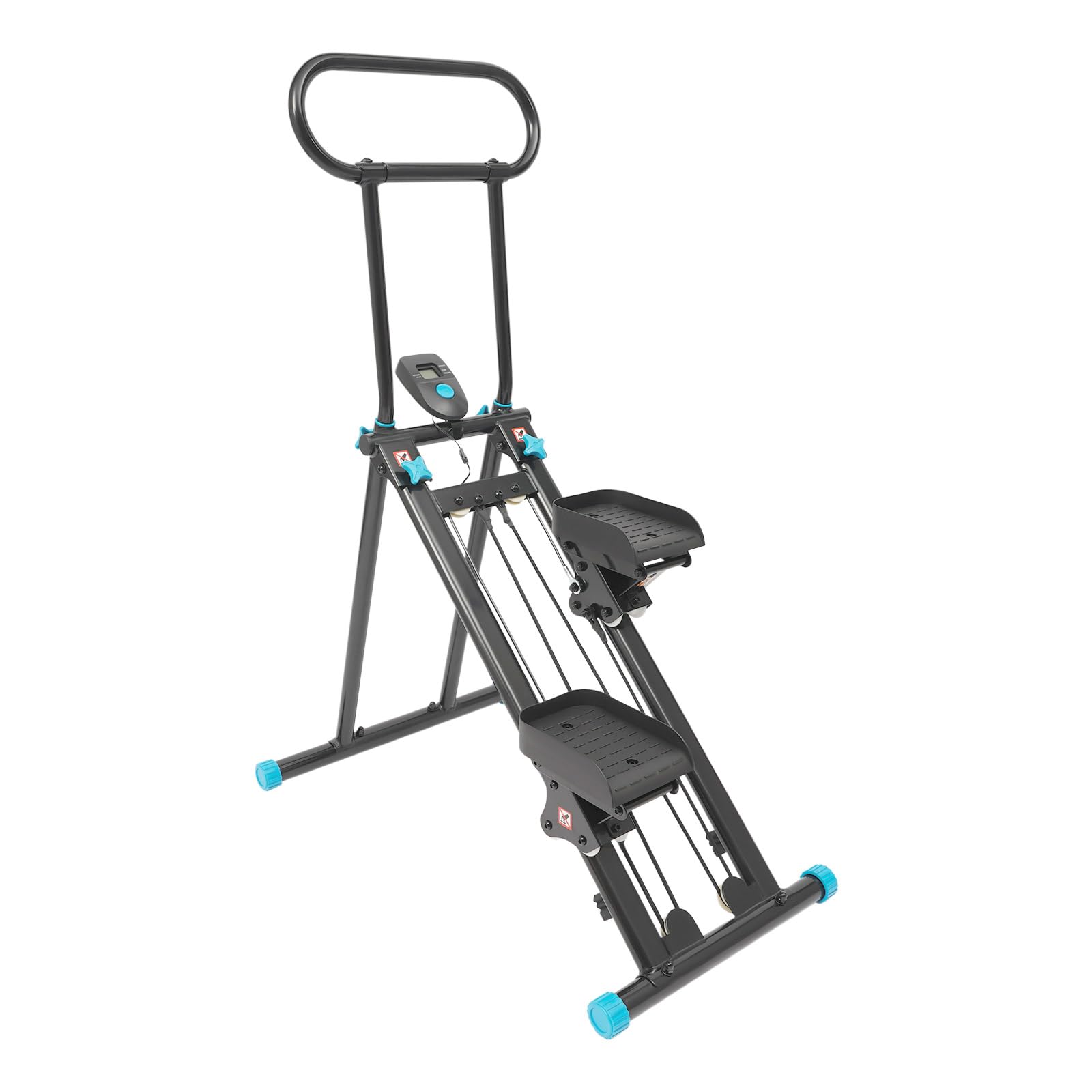 Vertical Stair Climber for Home Gym Exercise, Foldable Stair Stepper Machine with LCD Screen and Adjustable Handlebar, Climber Workout Machine for Living Rooms, Bedrooms, Home Gyms, Apartments (Black)-image-38
