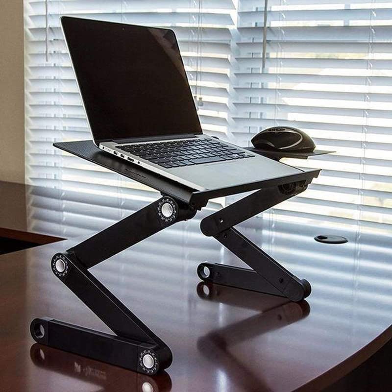 Rahisa Stainless Steel T8 Table For Laptop Stand For Sofa And Bed, Desk Portable Adjustable Laptop Table Stand Up/Sitting With Mouse Pad (Black,) (B0CF9M7SK9) Amazon Price History, Amazon Price Tracker