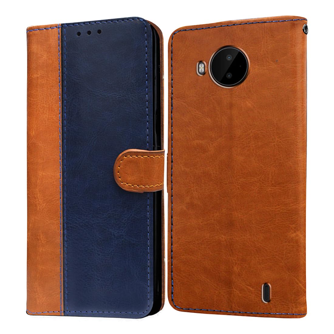Amazon Brand- Solimo Flip for Nokia C20 Plus 4G (Leather_CamelBlue) (B0CHFH8662) Amazon Price History, Amazon Price Tracker