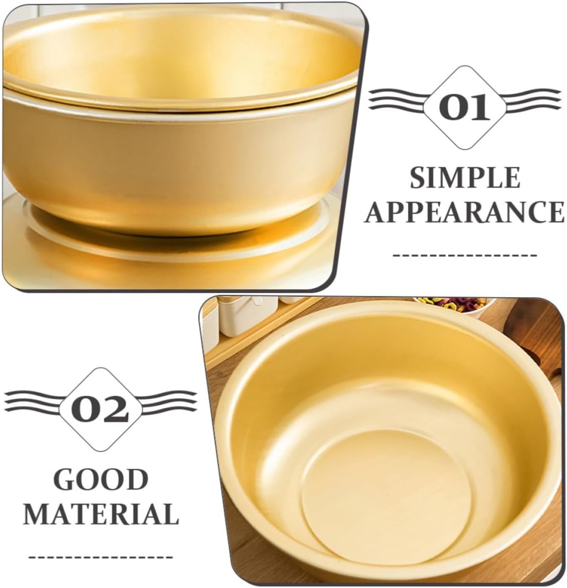 Large Aluminum Fruit Washing Basin, round Golden Thickened Bowl