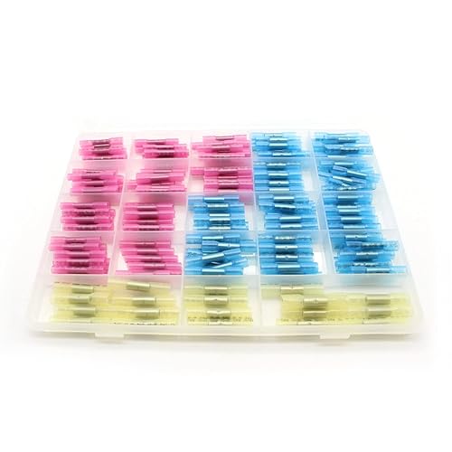 Kit de 200 conectores termorretráctiles a tope, aislados, impermeables, terminales de crimpado de cables eléctricos marinos, empalme a tope, 3