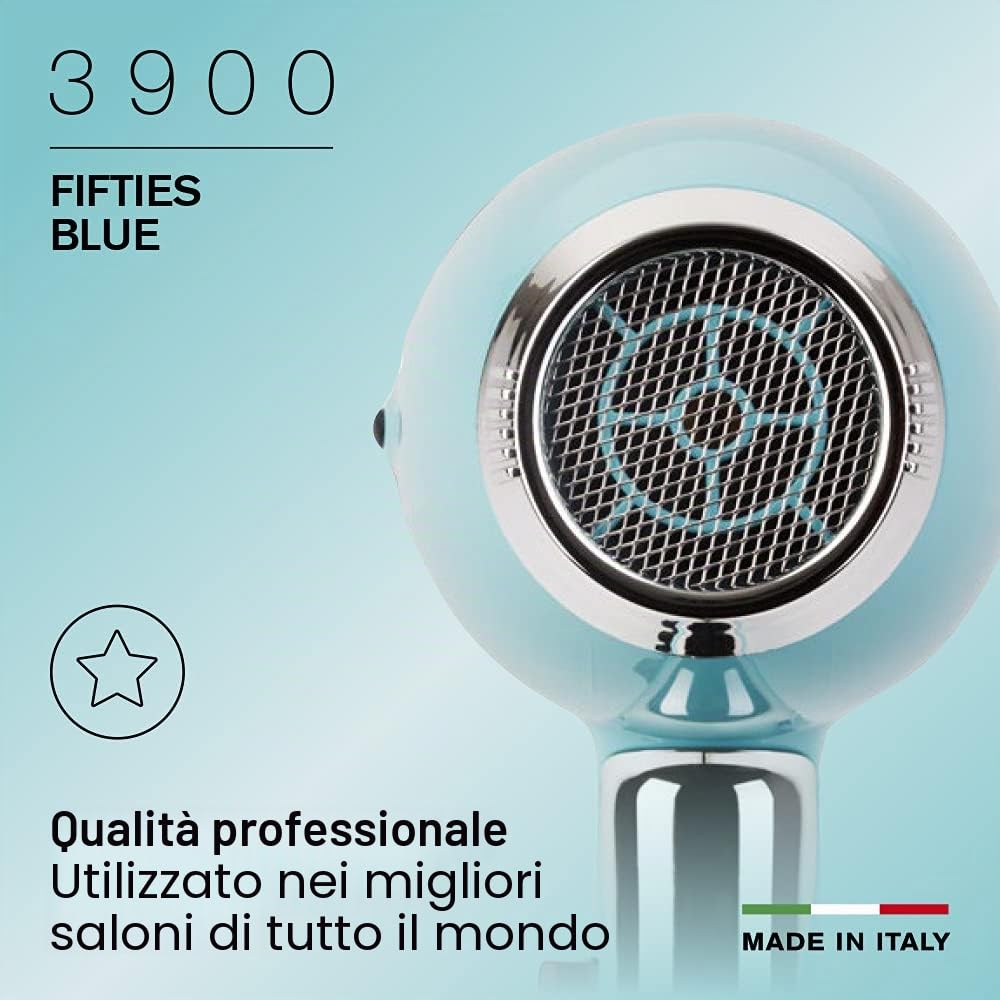Phon per capelli Elchim Light Fifties Edition | Asciugacapelli Professionale Made in Italy | Leggero Potente e Silenzioso | Basso Consumo Energetico | Sistema Ionic e Ceramic | Asciugatura Rapida